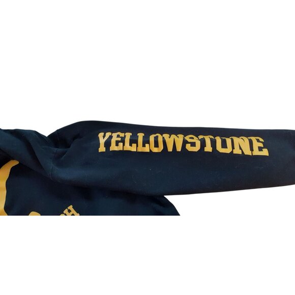 YellowStone Dutton Ranch Est. 1886 Pullover Hoodie Mens Medium Black Yellow - Picture 7 of 8